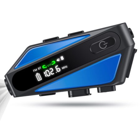 EDYELL C6 Motorcycle Bluetooth Headsets, Wireless Dual Earphone On-Ear Helmet Bluetooth V5.3, HD Calling and HiFi Music, IP67 Waterproof Helmet Bluetooth Headset (C6-Blue)