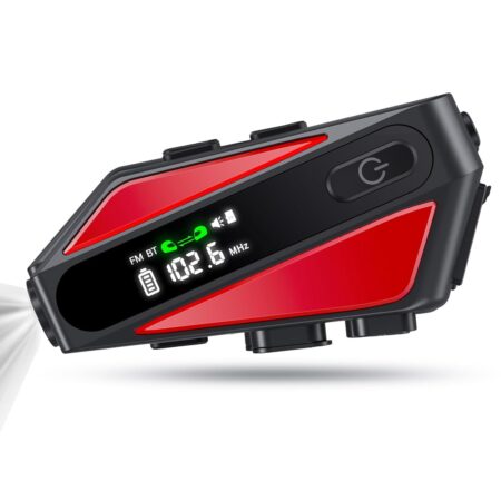 EDYELL C6 Motorcycle Bluetooth Headsets, Wireless Dual Earphone On-Ear Helmet Bluetooth V5.3, HD Calling and HiFi Music, IP67 Waterproof Helmet Bluetooth Headset (C6-RED)