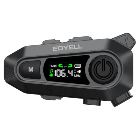 EDYELL A1 NEW Intercom Motorcycle Bluetooth Headsets, Smart LED Display Motorcycle Helmet Speakers, HD Calling and HiFi Music,Waterproof & Dustproof Helmet Headset,Group Communication System On Ear Headphones