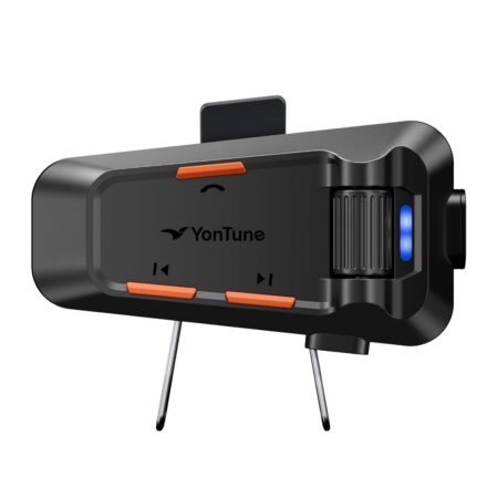 YONTUNE C2 Motorcycle Helmet Bluetooth Headset, Group Intercom Communication System with Music Sharing,2 Type Mics Helmet Speakers,Noise Cancellation,Smart Voice Control,Waterproof,HiFi Sound