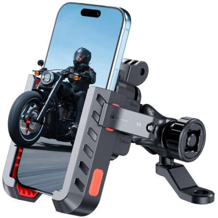 EDYELL Mobile Holder for Bike,Motorcycle Phone Mount Holder, Anti-Theft, Anti-Vibration Dampener Mount,360° Adjustable for Motorcycle Bike ATV Scooter Fit 4.7"-7.2" Cellphone (YF-303-B)